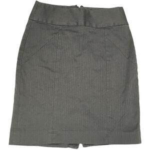 Banana Republic Factory Pencil Skirt Grey Stripe Women's 0 Stretch Cotton Career